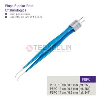 Pina Bipolar Reta Oftalmolgica 10cm ponta angulada