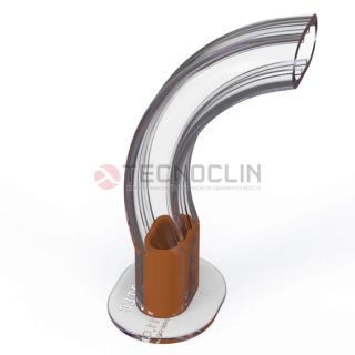 Canula de Guedel Transparente Numero 5 (11cm) Laranja