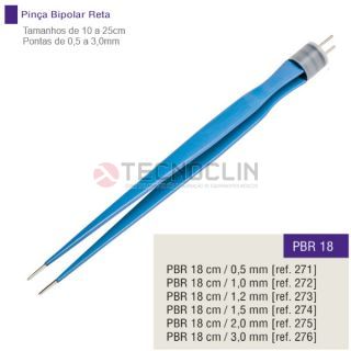 Pina Bipolar Reta 18cm Ponta Reta