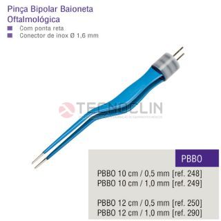 Pinça Bipolar Baioneta Oftalmológica 10cm ponta reta