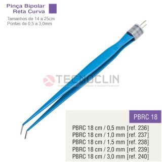 Pina Bipolar Reta 18cm Ponta Curva