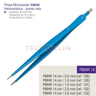 Pina Monopolar Hemosttica 14cm com ponta reta PMHR-14