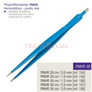 Pina Monopolar Hemosttica de 30cm com ponta reta PMHR-30